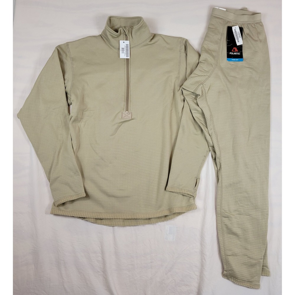 US Military ECWCS Gen III Level 2 Polartec Thermal Set Tan Medium Regular NWT